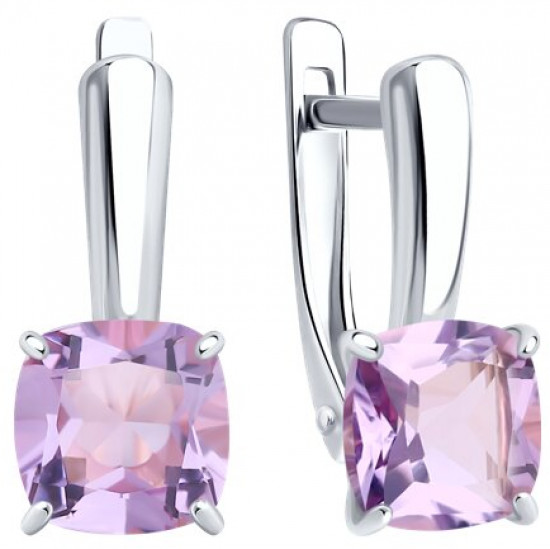 Серьги из серебра с аметистами