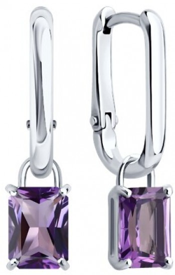 Серьги из серебра с аметистами