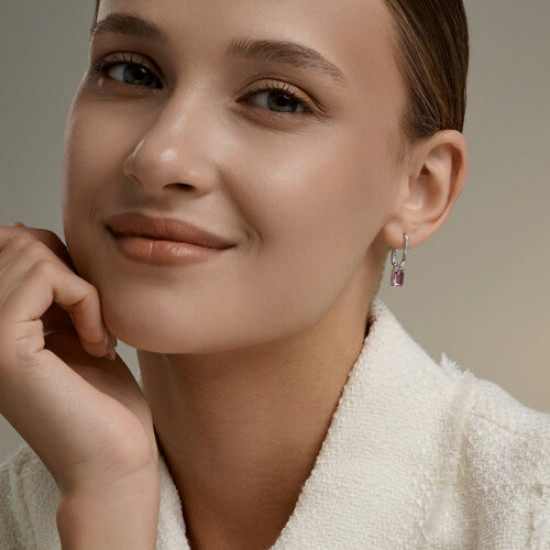 Серьги из серебра с аметистами