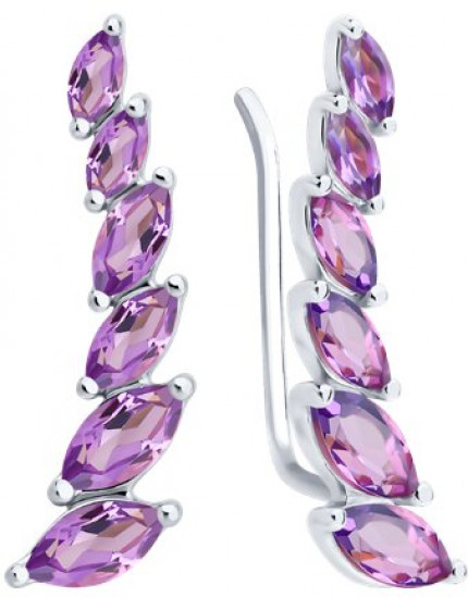 Серьги из серебра с аметистами