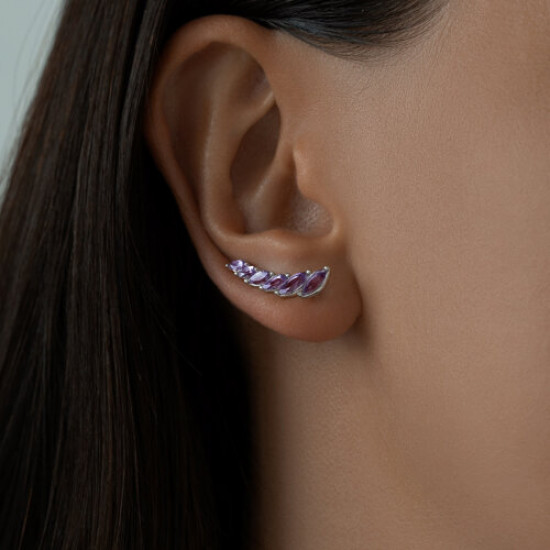 Серьги из серебра с аметистами