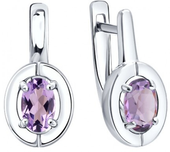 Серьги из серебра с аметистами