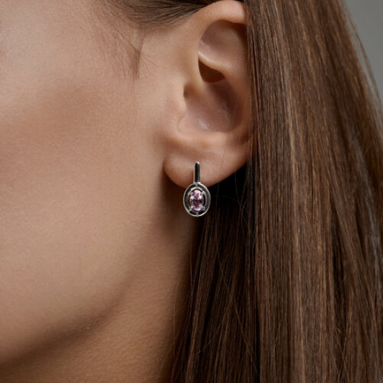 Серьги из серебра с аметистами
