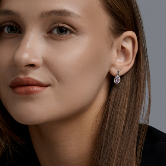Серьги из серебра с аметистами