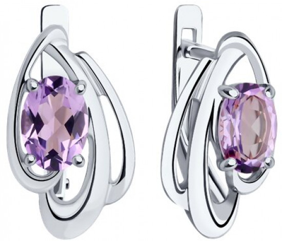 Серьги из серебра с аметистами