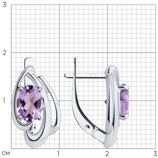 Серьги из серебра с аметистами