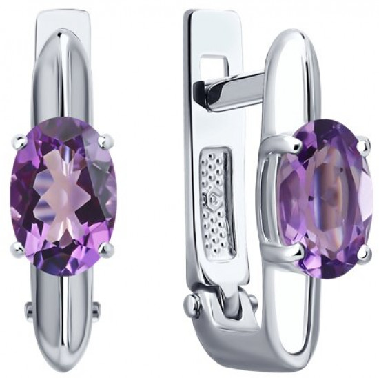 Серьги из серебра с аметистами