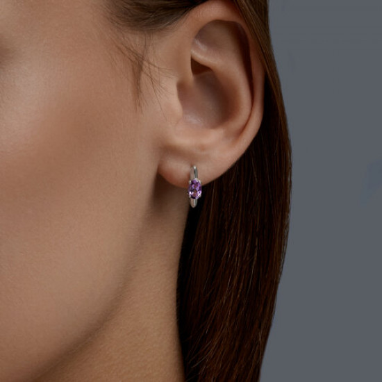 Серьги из серебра с аметистами