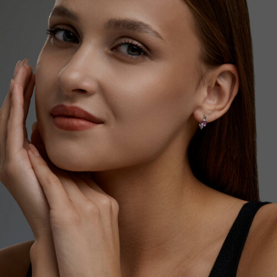 Серьги из серебра с аметистами