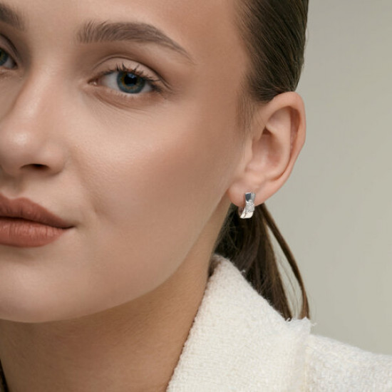 Серьги из серебра с бриллиантами