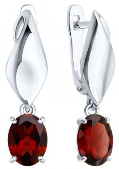 Серьги из серебра с гранатами