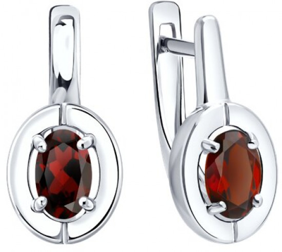 Серьги из серебра с гранатами