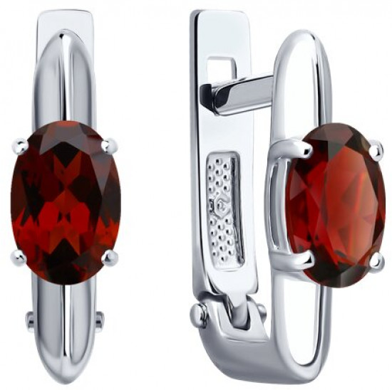 Серьги из серебра с гранатами