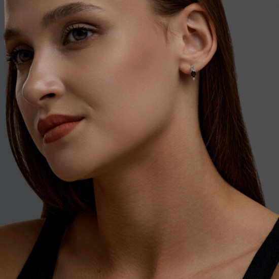 Серьги из серебра с гранатами