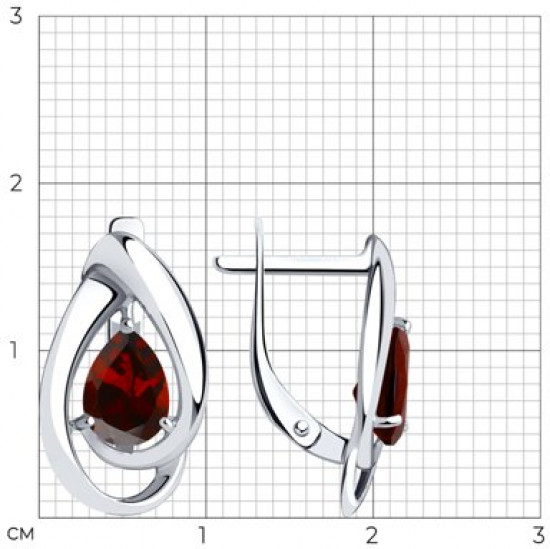 Серьги из серебра с гранатами