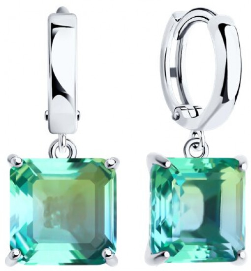 Серьги из серебра с ситаллами