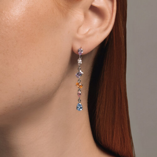 Серьги из серебра с фианитами