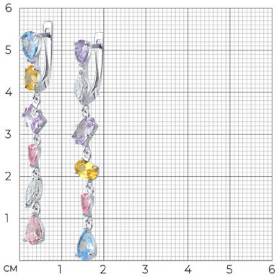 Серьги из серебра с фианитами