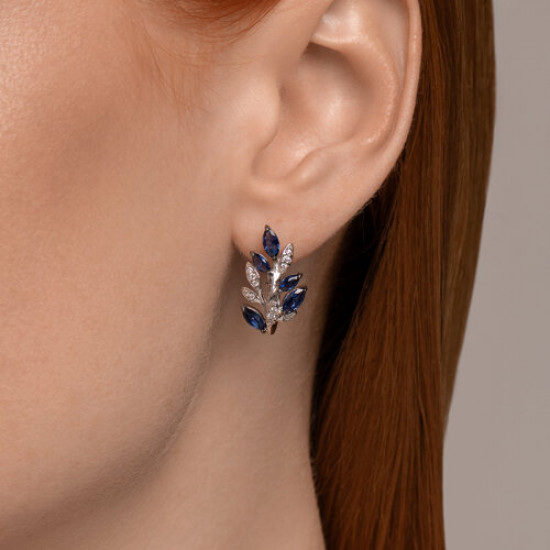 Серьги из серебра с фианитами