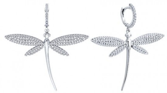 Серьги из серебра с фианитами