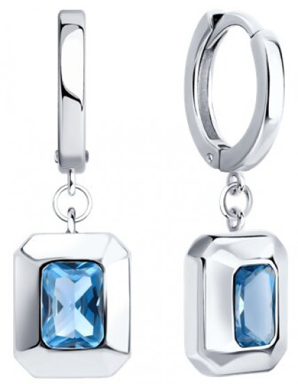 Серьги из серебра с фианитами