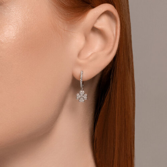 Серьги из серебра с фианитами
