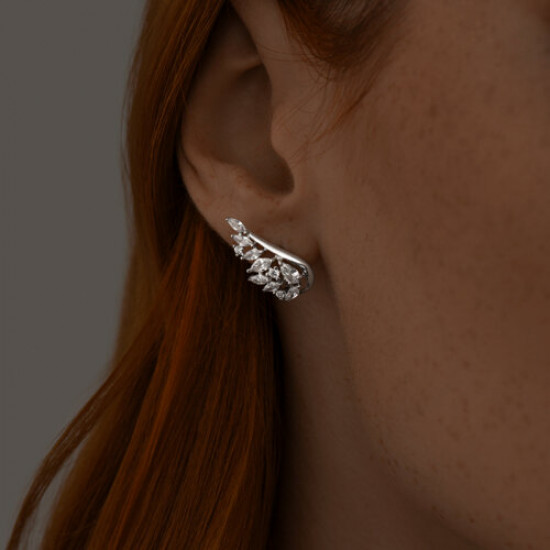 Серьги из серебра с фианитами