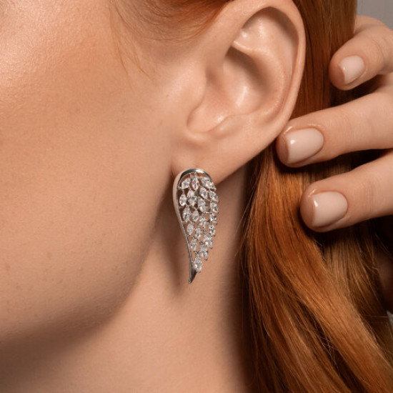 Серьги из серебра с фианитами