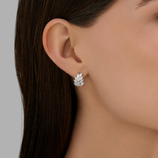 Серьги из серебра с фианитами