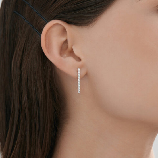 Серьги из серебра с фианитами