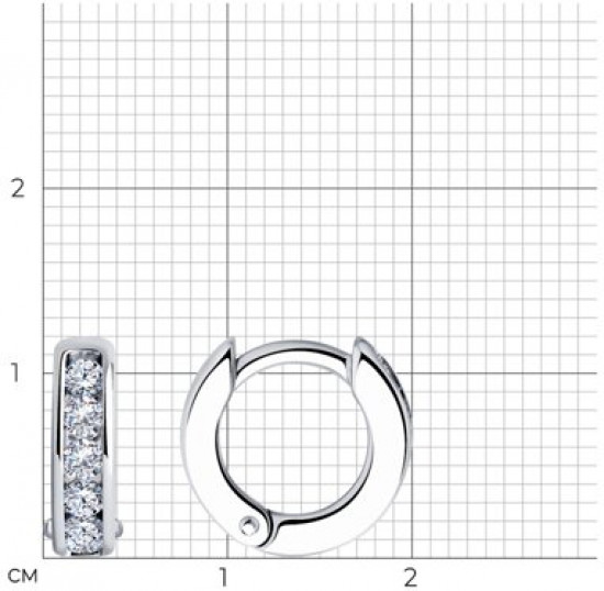 Серьги из серебра с фианитами