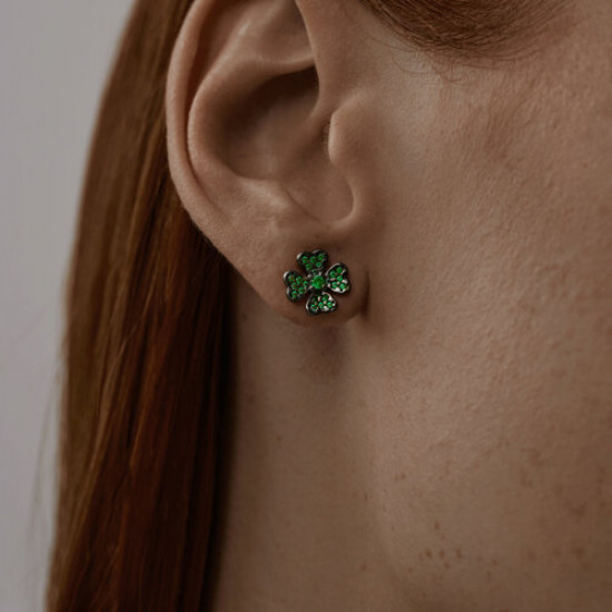 Серьги из серебра с фианитами