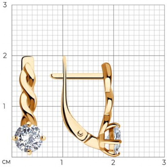 Серьги из серебра с фианитами