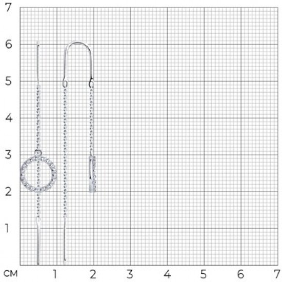 Серьги из серебра с фианитами
