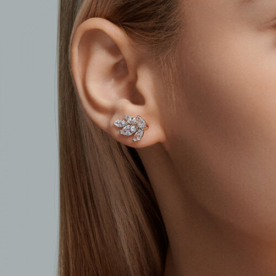 Серьги из серебра с фианитами