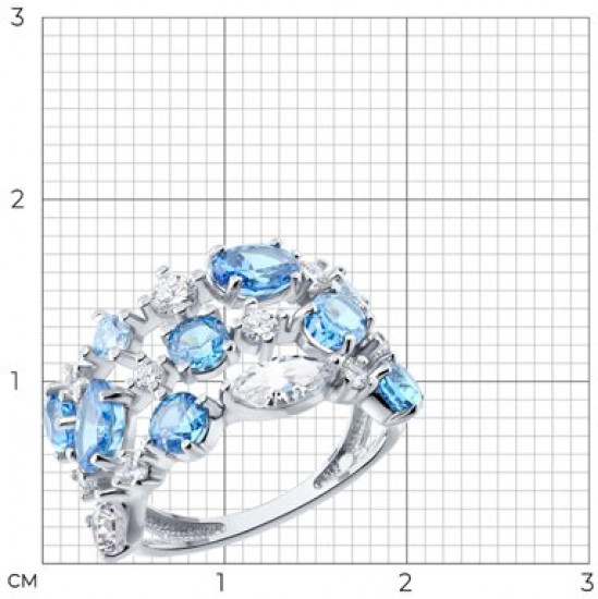 Кольцо из серебра с фианитами