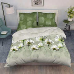 Комплект постельного белья «Белые маки» (арт. 345/1, евро, поплин, 2 наволочки 70×70) - Фото 1