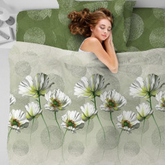 Комплект постельного белья «Белые маки» (арт. 345/1, евро, поплин, 2 наволочки 70×70) - Фото 2