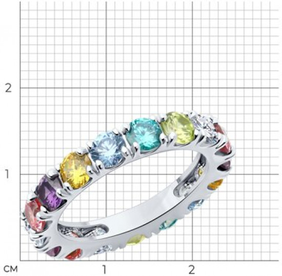 Кольцо из серебра с фианитами