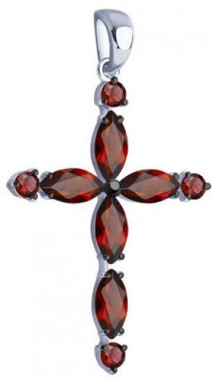 Подвеска из серебра с гранатами