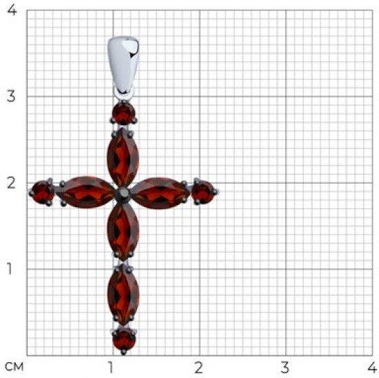 Подвеска из серебра с гранатами