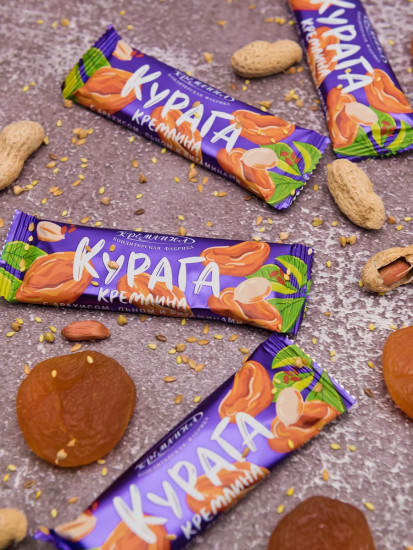 Батончик глазированный «Курага с арахисом, льном и витаминами»