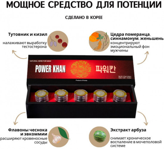 Пилюли для потенции «Могучий Хан»