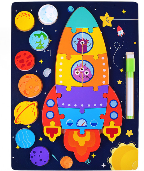 Пазл-вкладыш «Космическая ракета»