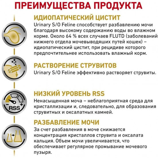 Набор диетического корма для взрослых кошек при МКБ и ожирении «Urinary S/O Moderate Calorie. Кусочки в соусе»