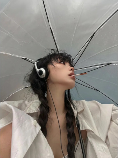 Наушники легкие проводные ретро mp3 90-е с y2k