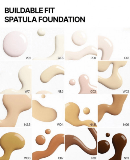 Стойкая тональная основа для лица «Buildable Fit Spatula Foundation», оттенок N1.5 Suede