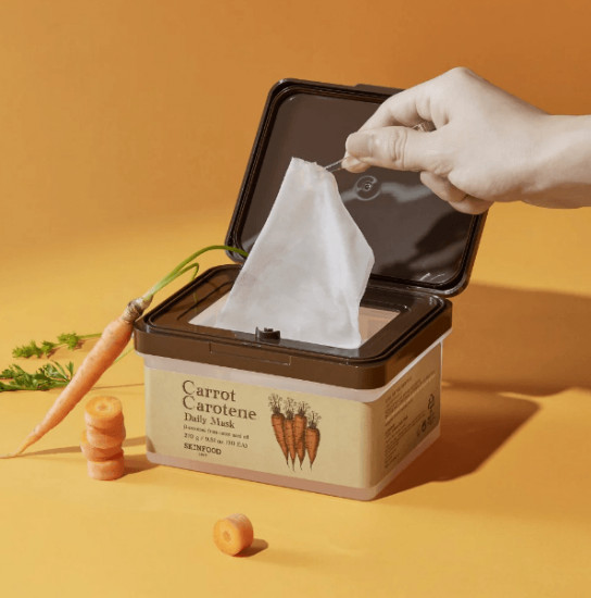 Набор успокаивающих тканевых масок для лица с морковью «Carrot Carotene Daily Mask»