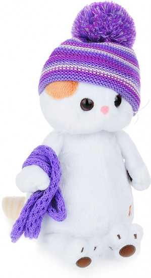 Игрушка мягкая «Кошка Ли-Ли в лиловом вязаном комплекте»