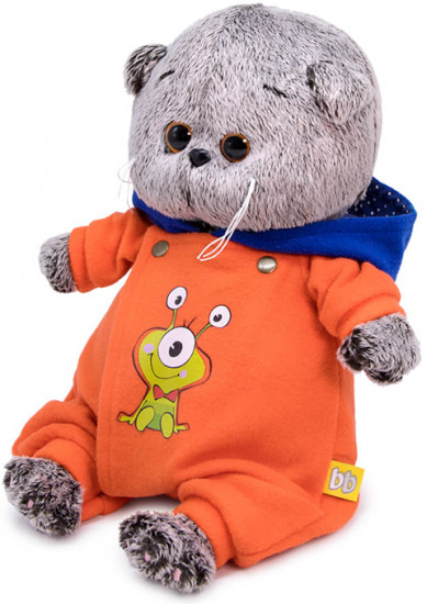 Игрушка мягкая «Кот Басик Baby в комбинезоне с монстриком»